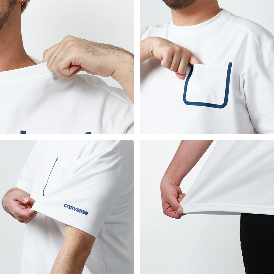 【大きいサイズ】CONVERSE コンバース 大きいサイズ Tシャツ 吸汗速乾 無地 半袖 ポケット 付き ポケットTシャツ(6812280885)