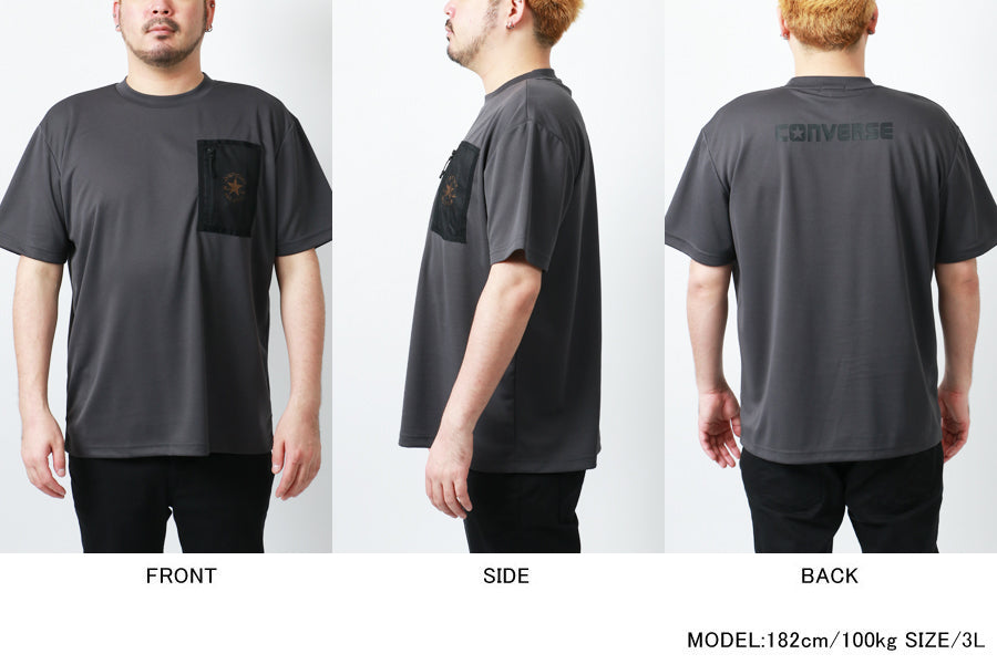 【大きいサイズ】CONVERSE コンバース 大きいサイズ Tシャツ 吸汗速乾 半袖 ポケット付き ポケットT ポケT(6812280886)