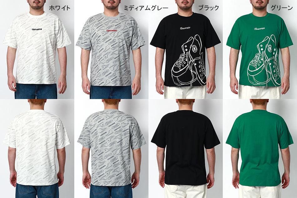 【大きいサイズ】CONVERSE コンバース Tシャツ メンズ 大きいサイズ 夏服 総柄 プリント 半袖 ティーシャツ アメカジ カジュアル(6812280897)