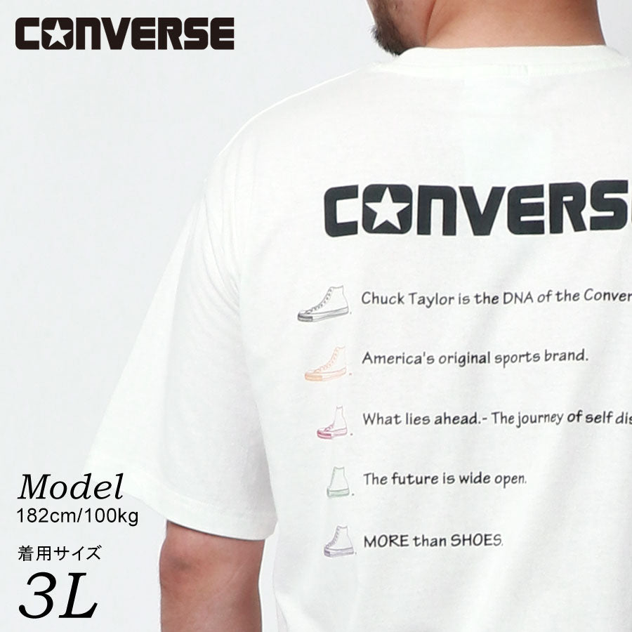 【大きいサイズ】CONVERSE コンバース Tシャツ 大きいサイズ メンズ 夏服 バック プリント 半袖 ティーシャツ アメカジ カジュアル(6812280898)