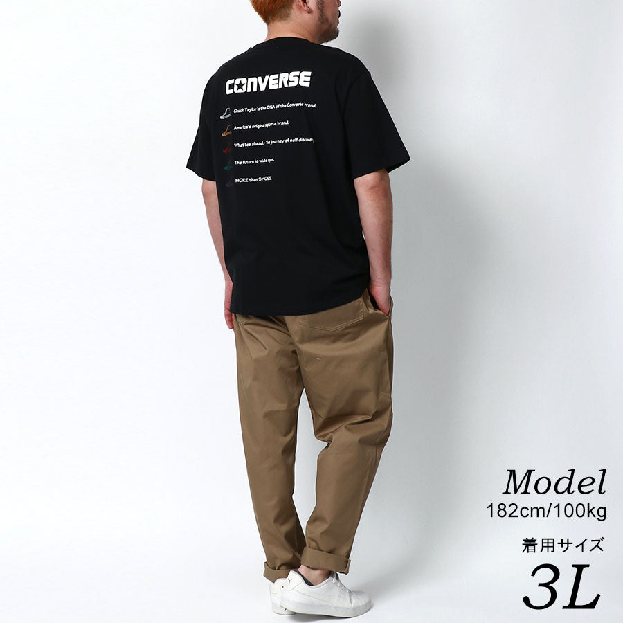 【大きいサイズ】CONVERSE コンバース Tシャツ 大きいサイズ メンズ 夏服 バック プリント 半袖 ティーシャツ アメカジ カジュアル(6812280898)