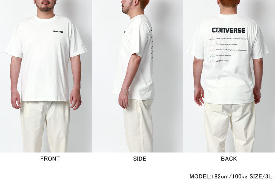 【大きいサイズ】CONVERSE コンバース Tシャツ 大きいサイズ メンズ 夏服 バック プリント 半袖 ティーシャツ アメカジ カジュアル(6812280898)
