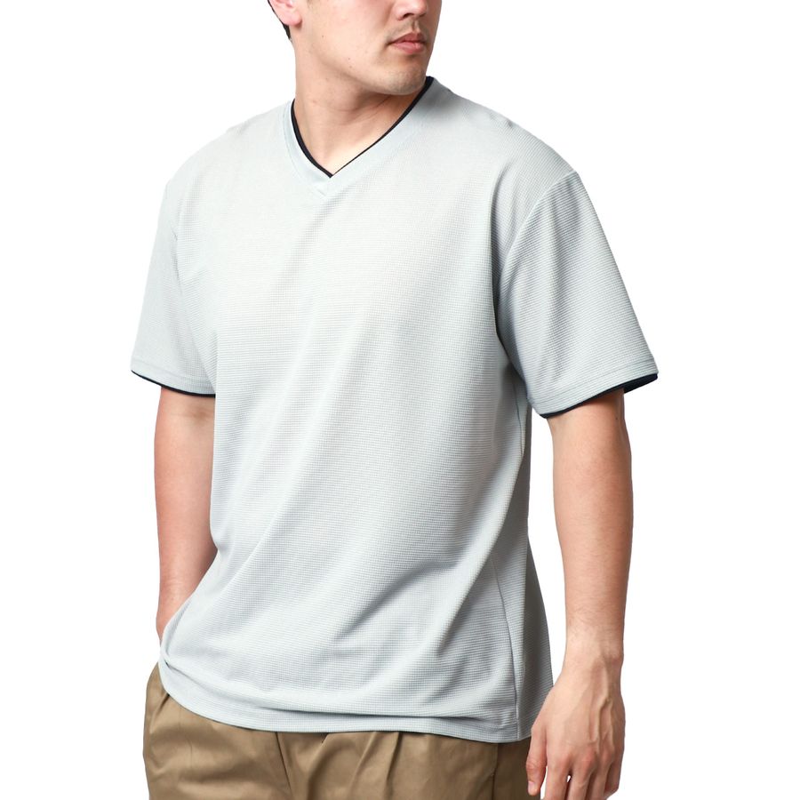 【大きいサイズ】DISCUS SPORTEC ディスカス スポーテック Tシャツ メンズ 半袖 大きいサイズ 夏服 Vネック ワッフル 無地 吸汗速乾 消臭抗菌 ティーシャツ 速乾 ドライ(6812280901)
