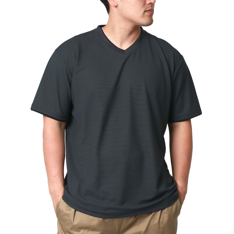 【大きいサイズ】DISCUS SPORTEC ディスカス スポーテック Tシャツ メンズ 半袖 大きいサイズ 夏服 Vネック ワッフル 無地 吸汗速乾 消臭抗菌 ティーシャツ 速乾 ドライ(6812280901)
