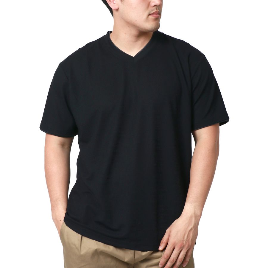 【大きいサイズ】DISCUS SPORTEC ディスカス スポーテック Tシャツ メンズ 半袖 大きいサイズ 夏服 Vネック ワッフル 無地 吸汗速乾 消臭抗菌 ティーシャツ 速乾 ドライ(6812280901)