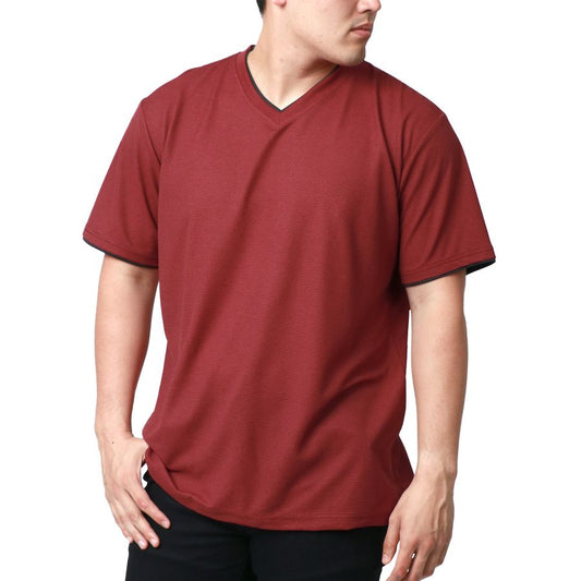 【大きいサイズ】DISCUS SPORTEC ディスカス スポーテック Tシャツ メンズ 半袖 大きいサイズ 夏服 Vネック ワッフル 無地 吸汗速乾 消臭抗菌 ティーシャツ 速乾 ドライ(6812280901)