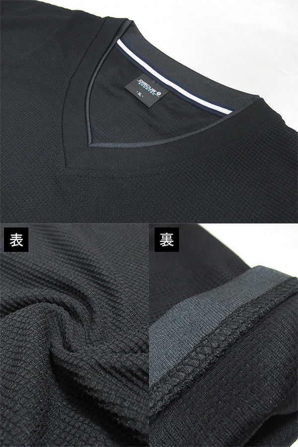 【大きいサイズ】DISCUS SPORTEC ディスカス スポーテック Tシャツ メンズ 半袖 大きいサイズ 夏服 Vネック ワッフル 無地 吸汗速乾 消臭抗菌 ティーシャツ 速乾 ドライ(6812280901)