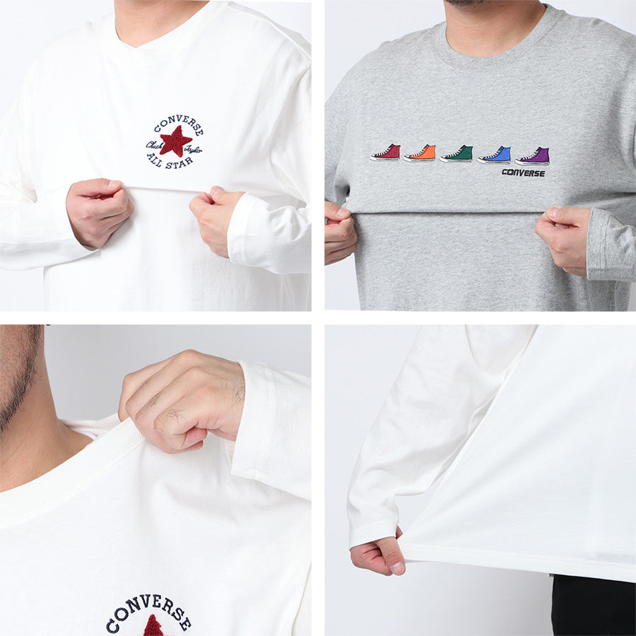 【大きいサイズ】CONVERSE コンバース Tシャツ 大きいサイズ メンズ ロゴ 刺繍 長袖 ロンティー ロンT ロング ティーシャツ アメカジ カジュアル(6812280918)