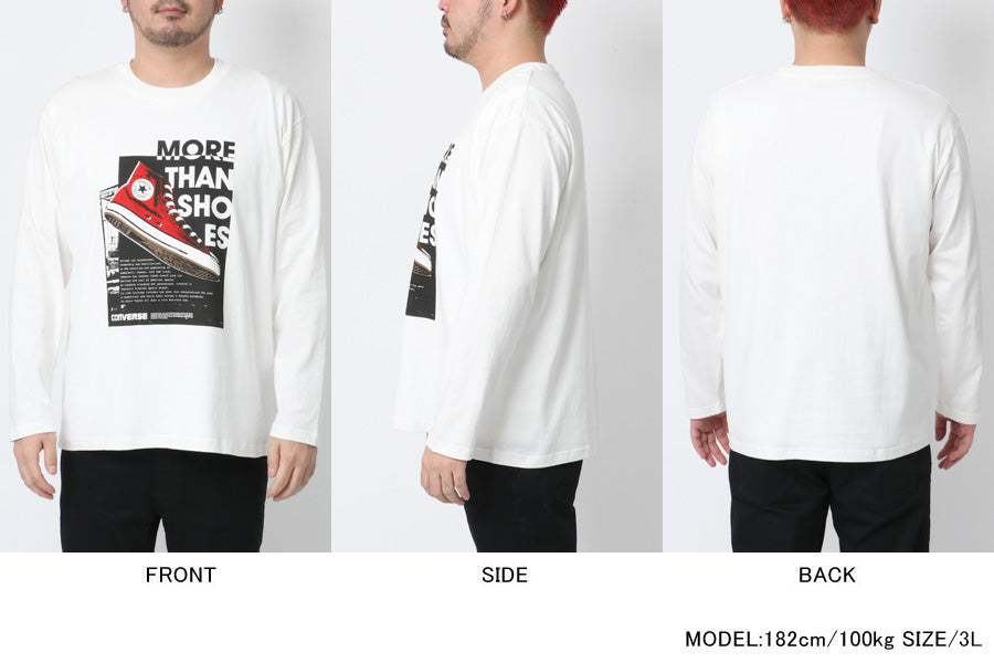 【大きいサイズ】CONVERSE コンバース Tシャツ 大きいサイズ メンズ ロゴ プリント 長袖 ロンティー ロンT(6812280919)