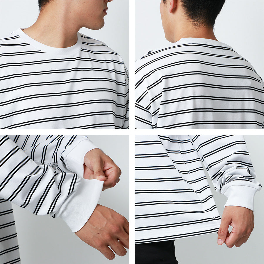 【大きいサイズ】MRU エムアールユーTシャツ 長袖 大きいサイズ キングサイズ 吸汗速乾 UVカット ボーダー(6815030003)