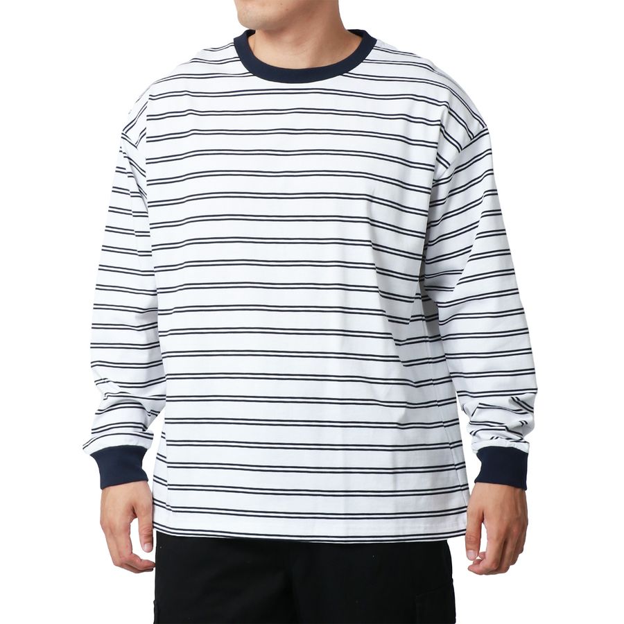 【大きいサイズ】MRU エムアールユーTシャツ 長袖 大きいサイズ キングサイズ 吸汗速乾 UVカット ボーダー(6815030003)