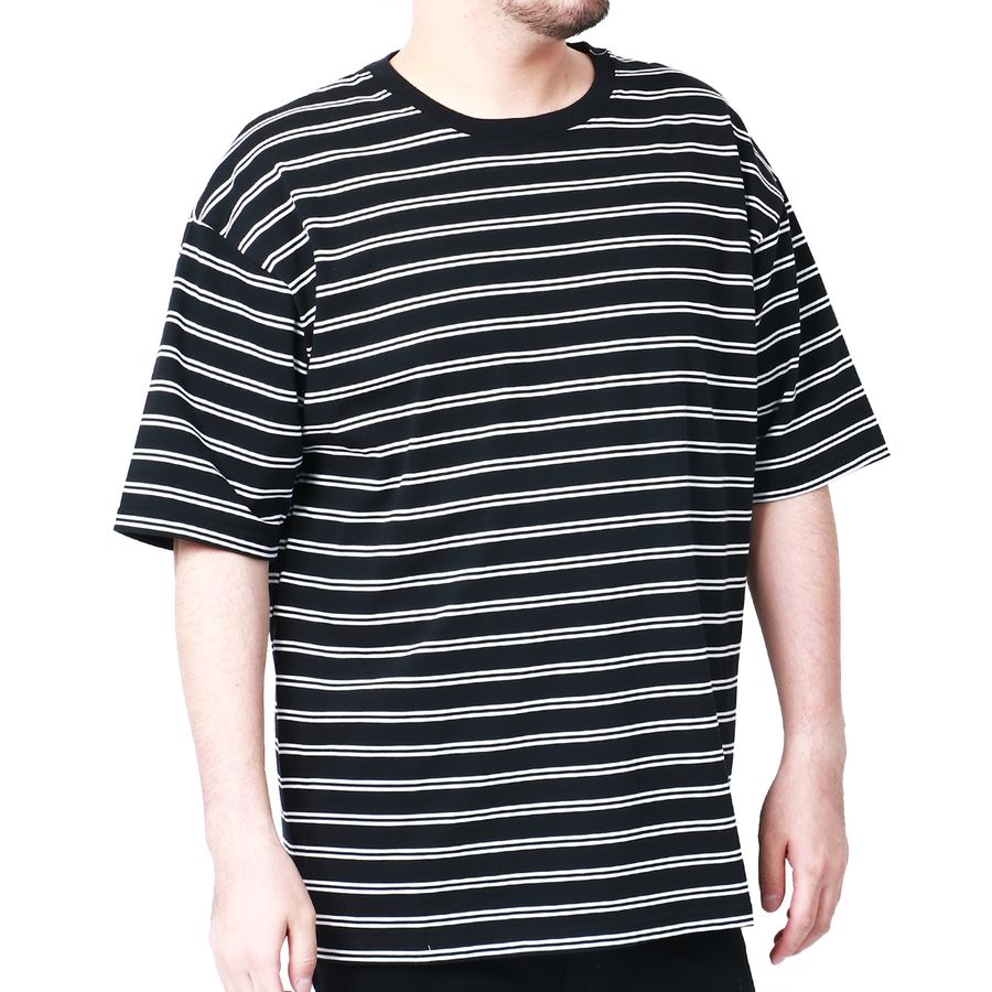 【大きいサイズ】MRU エムアールユー 大きいサイズ メンズ Tシャツ 半袖 ボーダー 吸汗速乾 接触冷感 UVカット 速乾 ドライ ティーシャツ(6815030008)