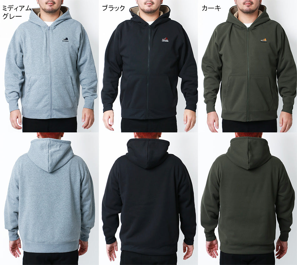 【大きいサイズ】CONVERSE コンバース パーカー メンズ 大きいサイズ ブランド スウェット スエット ストリート ロゴ ゆったり 秋冬 裏起毛 ワンポイント ロゴ 刺繍 フルジップ ジップアップ(6822280209)