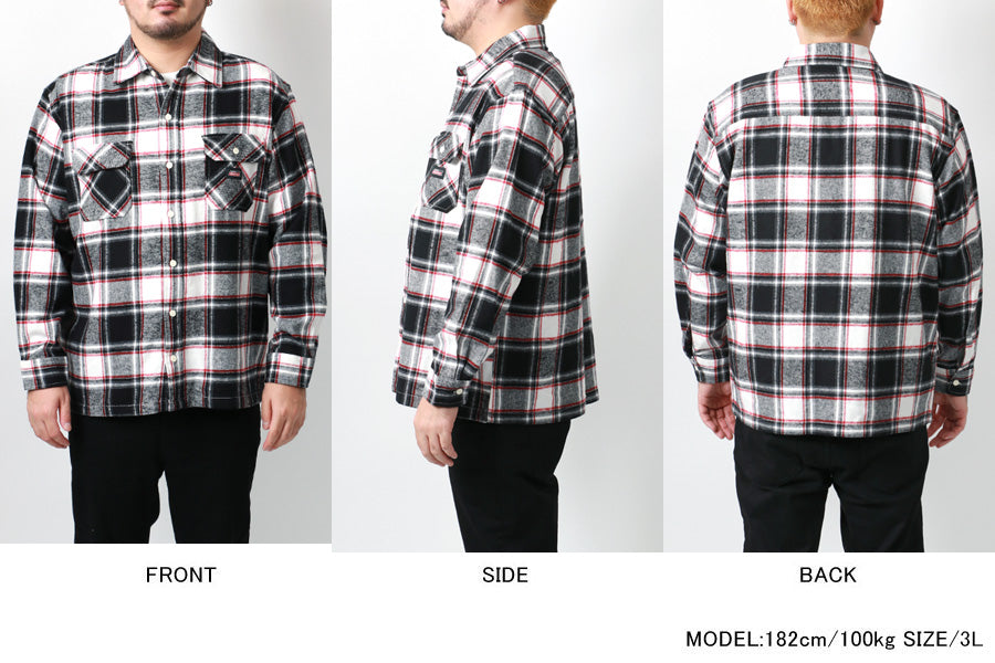 【大きいサイズ】Dickies ディッキーズ 大きいサイズ キングサイズ 起毛 レギュラーシャツ チェックシャツ(6842280593)