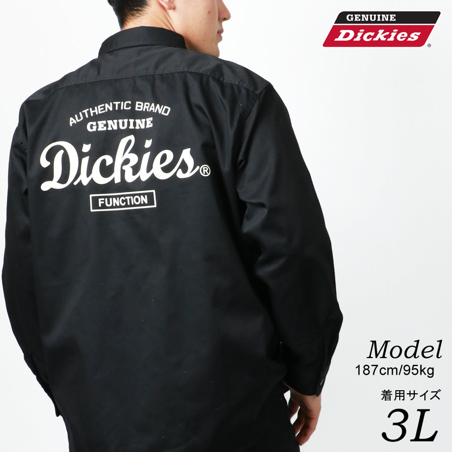 【大きいサイズ】Dickies ディッキーズ 大きいサイズ ツイル バック ロゴ プリント シャツ(6842280598)