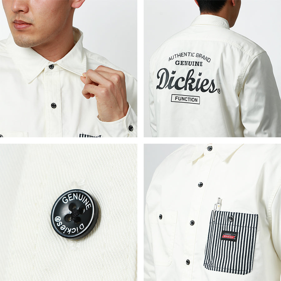 【大きいサイズ】Dickies ディッキーズ 大きいサイズ ツイル バック ロゴ プリント シャツ(6842280598)