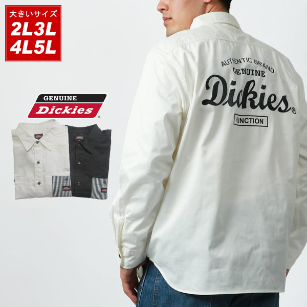 【大きいサイズ】Dickies ディッキーズ 大きいサイズ ツイル バック ロゴ プリント シャツ(6842280598)