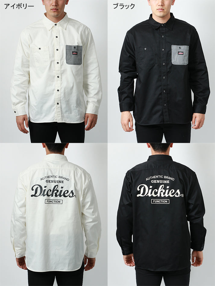 【大きいサイズ】Dickies ディッキーズ 大きいサイズ ツイル バック ロゴ プリント シャツ(6842280598)