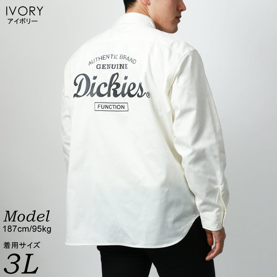 【大きいサイズ】Dickies ディッキーズ 大きいサイズ ツイル バック ロゴ プリント シャツ(6842280598)