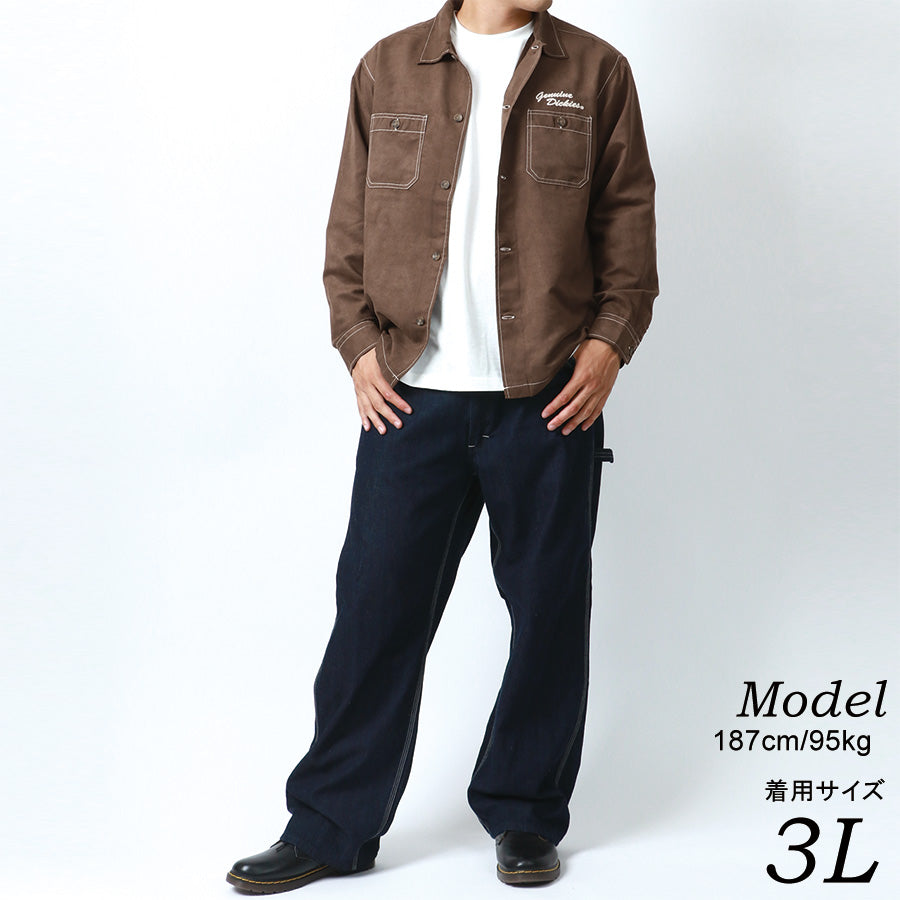 【大きいサイズ】GENUINE Dickies ジェニュインディッキーズ 大きいサイズ キングサイズ ワークシャツ スエード 長袖(6842280609)