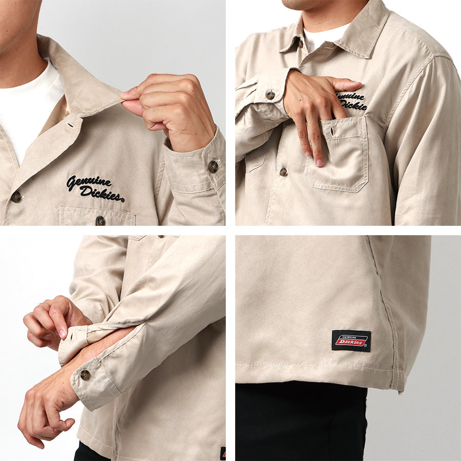 【大きいサイズ】GENUINE Dickies ジェニュインディッキーズ 大きいサイズ キングサイズ ワークシャツ スエード 長袖(6842280609)