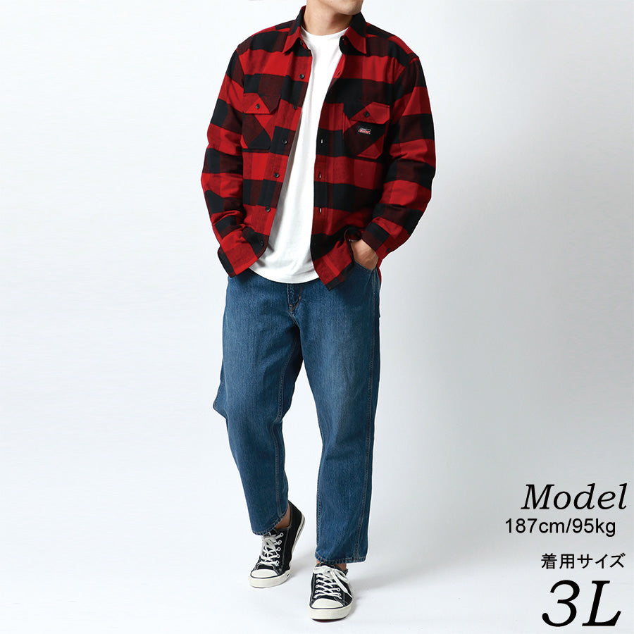 【大きいサイズ】GENUINE Dickies ジェニュインディッキーズ 大きいサイズ キングサイズ ワークシャツ チェック 長袖(6842280613)