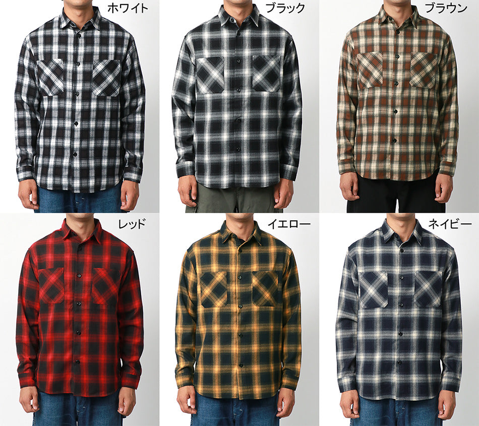 【大きいサイズ】MRU エムアールユー 大きいサイズ キングサイズ オンブレチェック 長袖(6843300036)