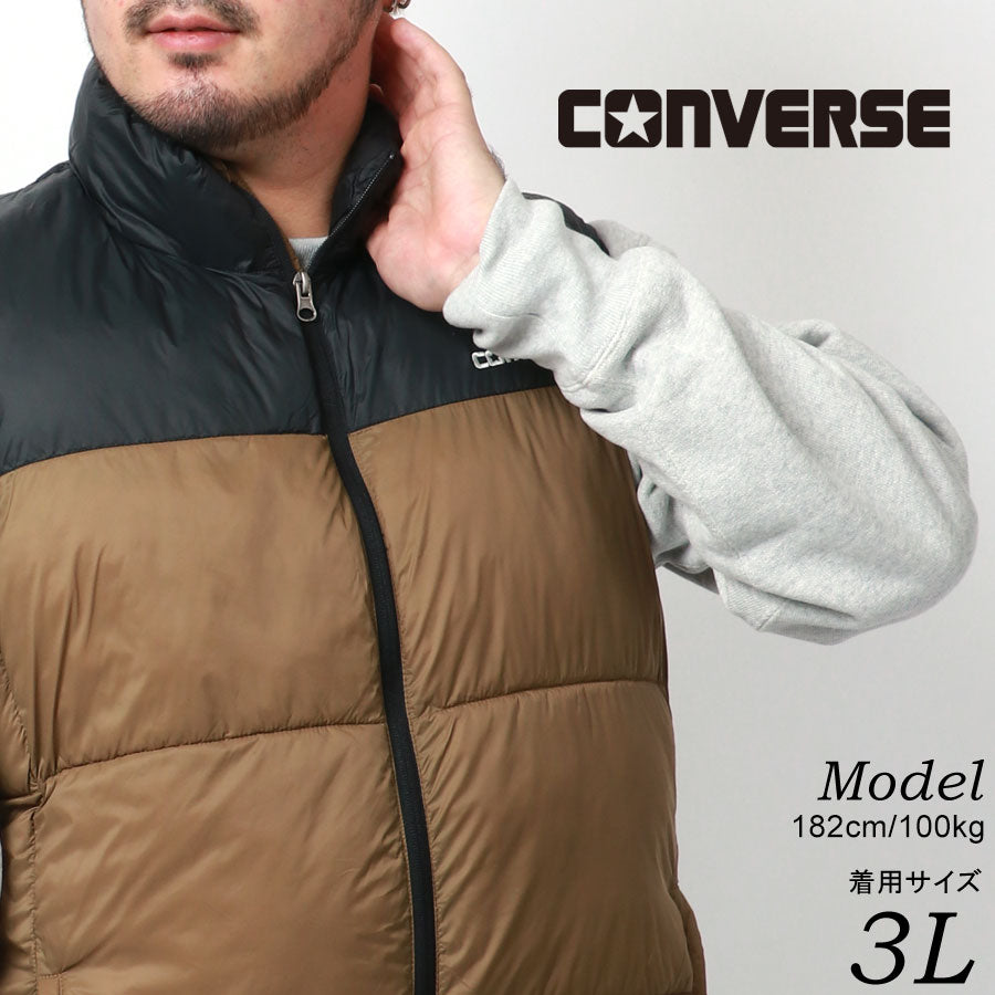 【大きいサイズ】CONVERSE コンバース 中綿ベスト 大きいサイズ キングサイズ ナイロンベスト パデッドベスト パデットベスト 切替え 防寒(6852280651)