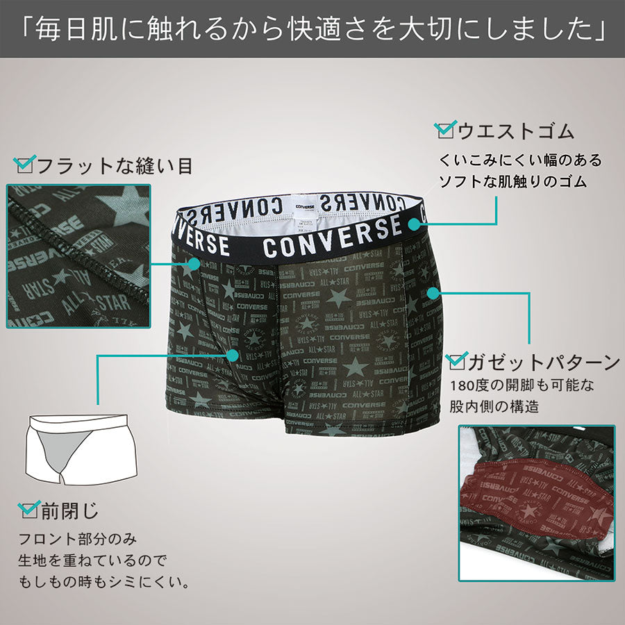 【大きいサイズ】CONVERSE コンバース ボクサーパンツ メンズ パンツ 大きいサイズ 下着 ブランド プレゼント おしゃれ セット 前閉じ 前とじ スポーツ かっこいい 3枚 かわいい ボクサーブリーフ 3枚組 パンツ(6871690022)