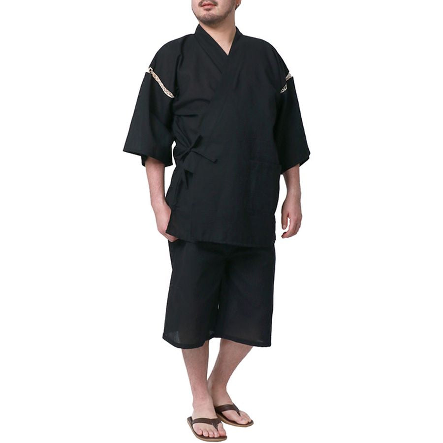 【大きいサイズ】marukawa マルカワ 甚平 メンズ 大きいサイズ 夏服 しじら 無地 ストライプ 甚兵衛 ジンベイ じんべい じんべえ 上下セット セットアップ シジラ 和服 和装 レトロ モダン 清涼 涼しい 夏祭り お祭り 花火大会(6892080021)