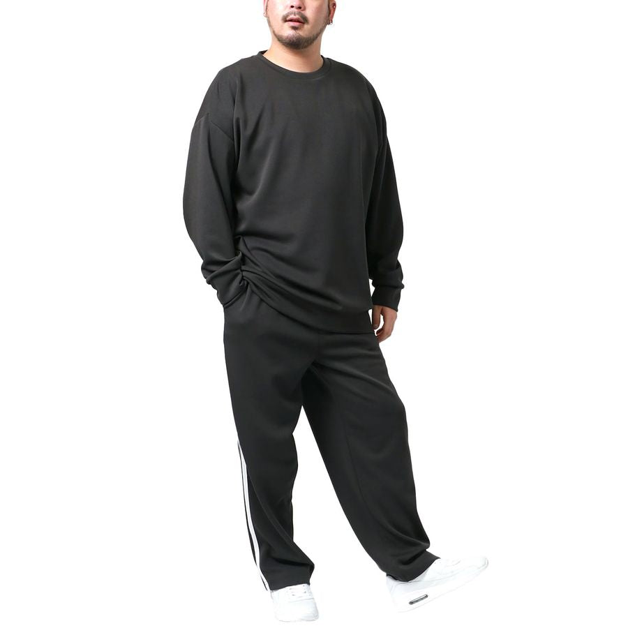 【大きいサイズ】soleildor ソレイルドール ルームウェア メンズ 上 下 部屋着 おしゃれ 長袖 大きいサイズ パジャマ 秋冬 かわいい ブランド セットアップ スウェット スエット 無地 ジャージ セットアップ(6895030004)