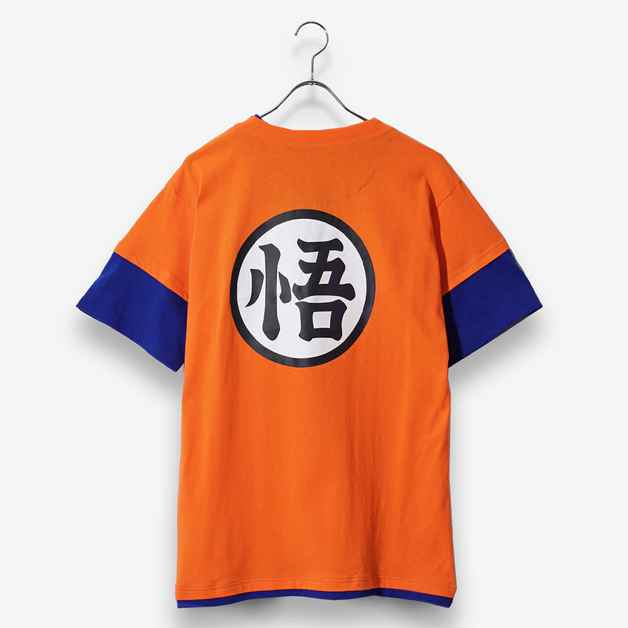 DRAGONBALL ドラゴンボール Tシャツ 半袖 メンズ レディース ユニセックス 綿100 フェイクレイヤード クルーネック 刺繍 バックプリント 道着 カプセルコーポレーション レッドリボン軍(0117320162)