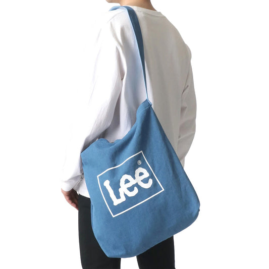 Lee リー ショルダーバッグ キャンバス 2WAY レディース メンズ ユニセックス トートバッグ ロゴプリント ミニボックスロゴ 刺繍 無地 バックポケット ミニポケット 収納 B4 大容量 通勤 通学 デイリーユース(7787840001)