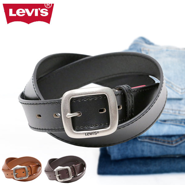 Levi's リーバイス 本革 牛革 レザーベルト カジュアル ビジネスベルト(7718990002)