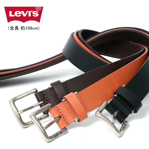 Levi's リーバイス 本革 レザー 牛革 帆型 無地 レザーベルト 牛革ベルト 革ベルト(7718990012)