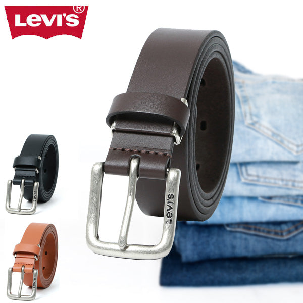 Levi's リーバイス 本革 レザー 牛革 帆型 無地 レザーベルト 牛革ベルト 革ベルト(7718990012)