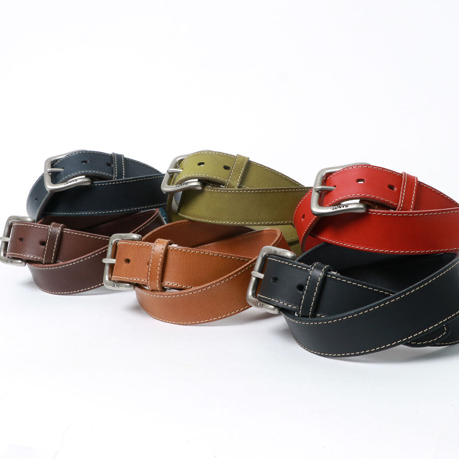Levi's リーバイス リアルレザー 本革 牛革 ステッチ カジュアルベルト(7718990014)
