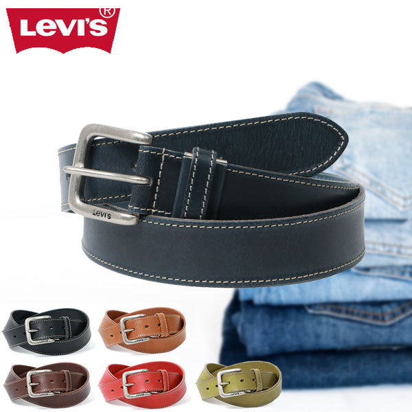 Levi's リーバイス リアルレザー 本革 牛革 ステッチ カジュアルベルト(7718990014)