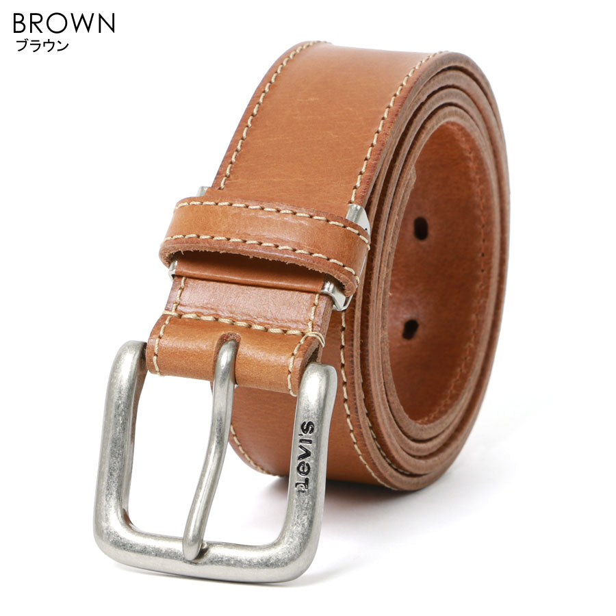 Levi's リーバイス リアルレザー 本革 牛革 ステッチ カジュアルベルト(7718990014)