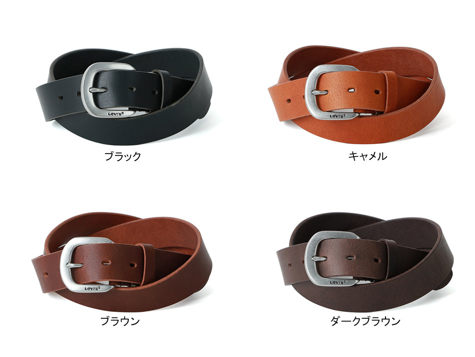 Levi's リーバイス ブランド ロゴ 刻印 ベルト レザー 牛革 サイズ調整可能(7718990032)