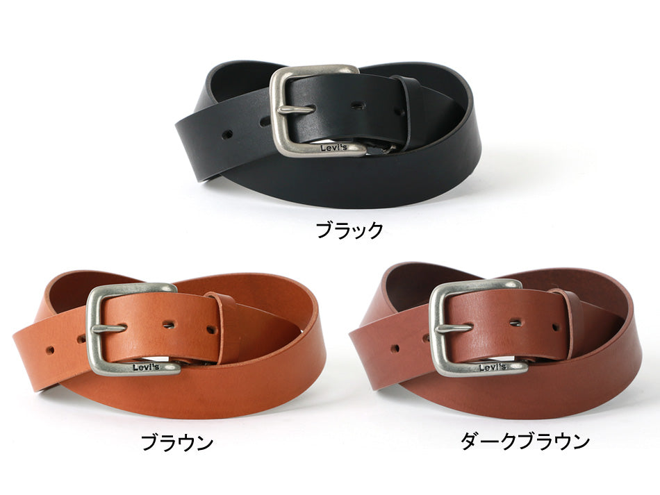Levi's リーバイス ベルト メンズ レザー 牛革 革ベルト シンプル カジュアル 帆型 サイズ調整可能 ブランドロゴ 刻印(7718990041)