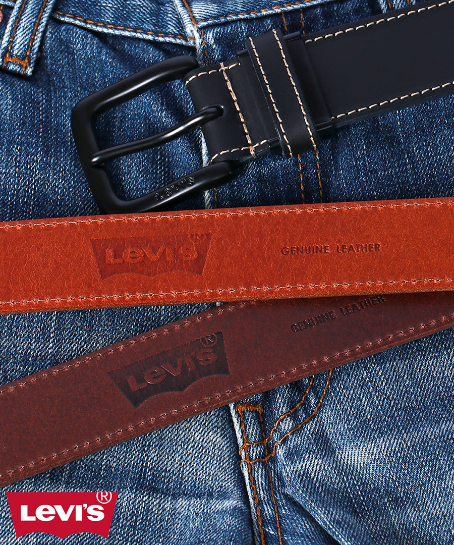 Levi's リーバイス ベルト メンズ ブランド レザー 牛革 レザーベルト 牛革ベルト 革ベルト おしゃれ カジュアル シンプル(7718990076)