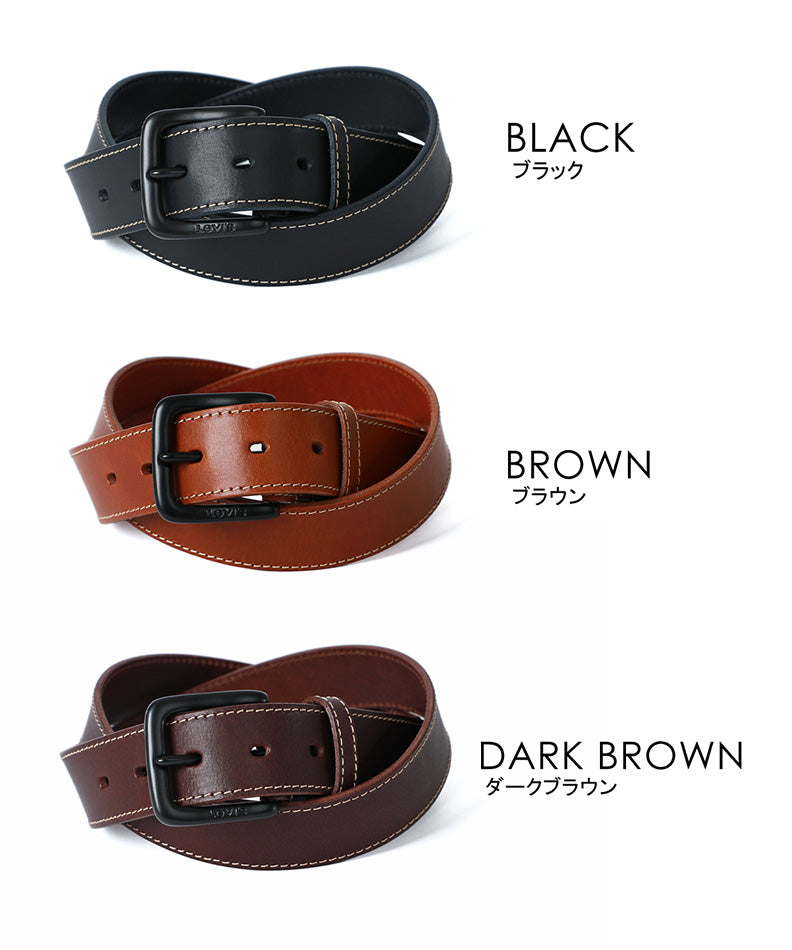 Levi's リーバイス ベルト メンズ ブランド レザー 牛革 レザーベルト 牛革ベルト 革ベルト おしゃれ カジュアル シンプル(7718990076)