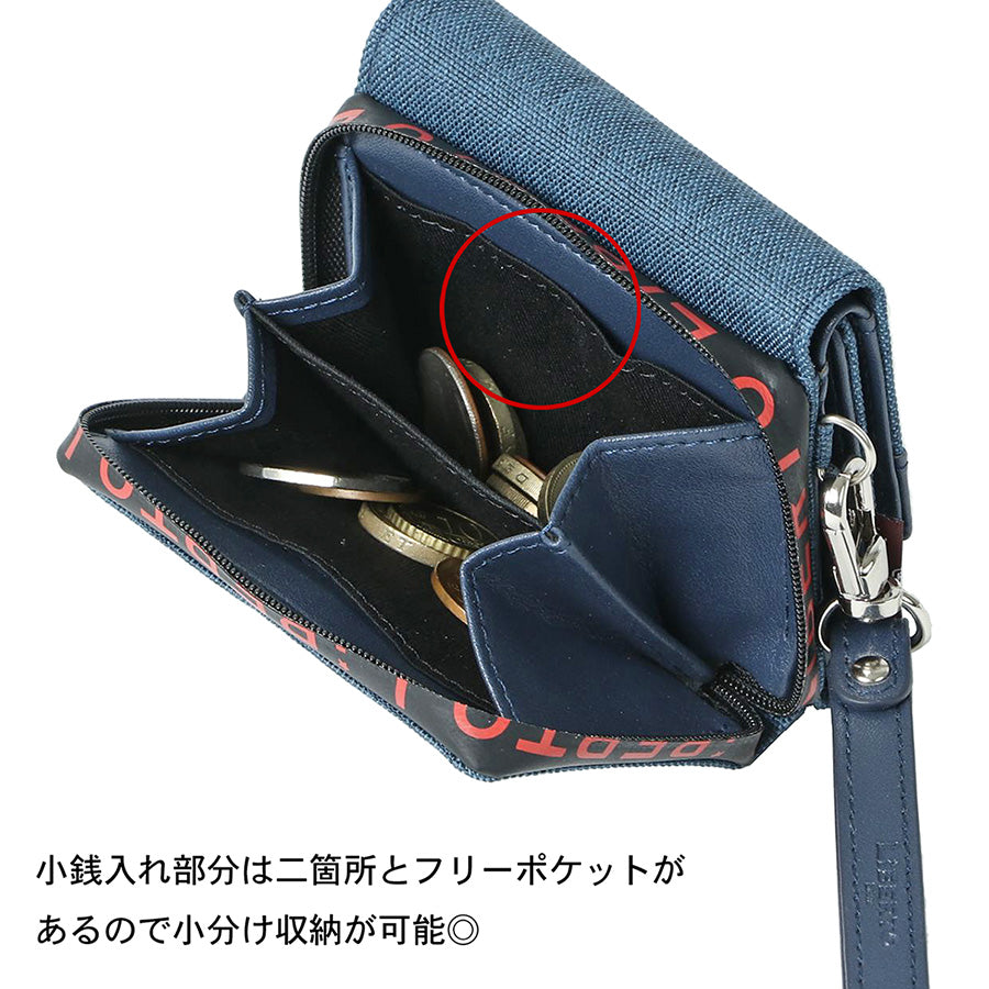 LiBERTO EDWIN リベルトエドウィン 財布 メンズ 折り財布 三つ折り財布 ラウンドファスナー 合成皮革 レザー ネイビー(7738490092)