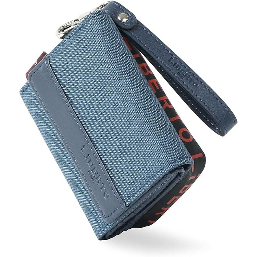LiBERTO EDWIN リベルトエドウィン 財布 メンズ 折り財布 三つ折り財布 ラウンドファスナー 合成皮革 レザー ネイビー(7738490092)
