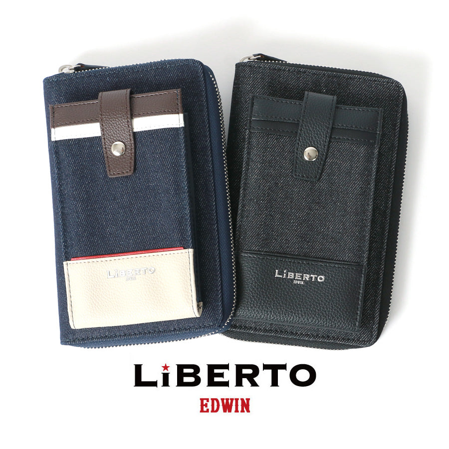 LiBERTO EDWIN リベルト エドウィン 財布 メンズ サイフ ネック ウォレット デニム ポーチ(7738490103)