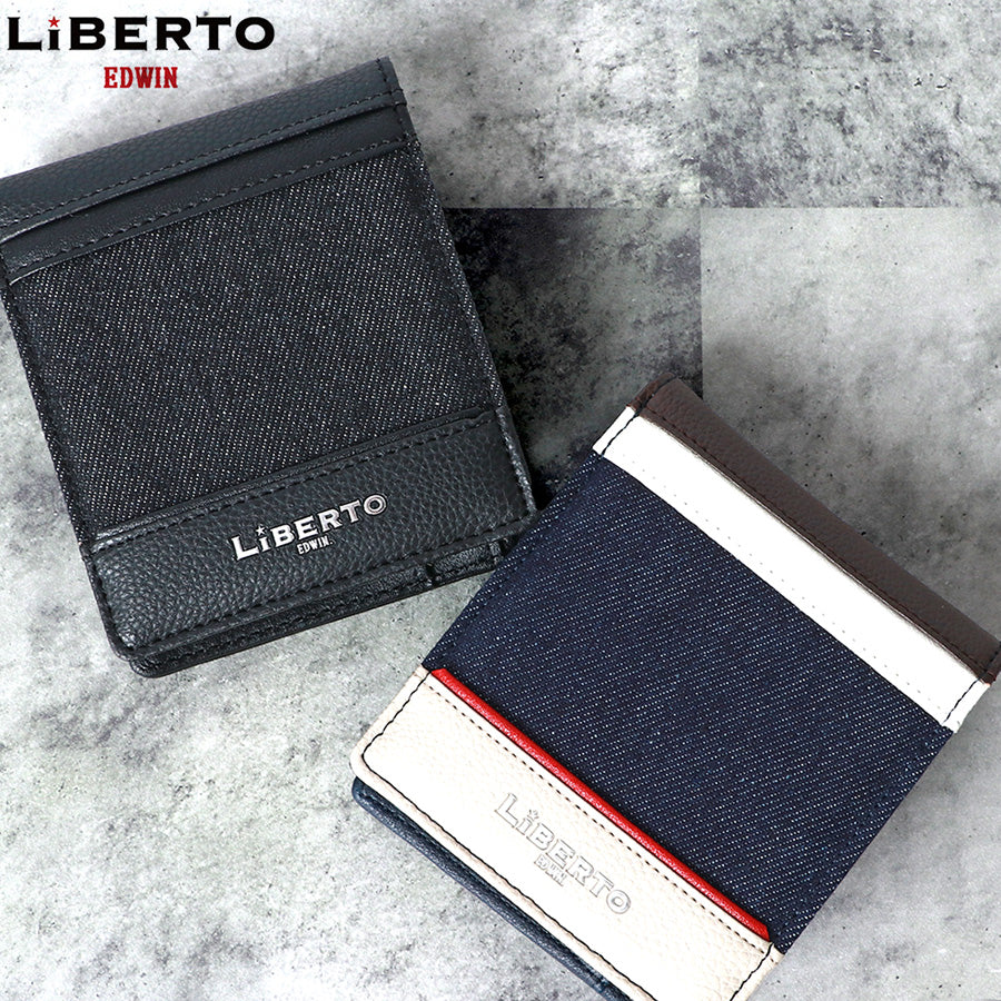 LiBERTO EDWIN リベルト エドウィン 財布 メンズ デニム 切替え 二つ折り財布 さいふ サイフ おしゃれ プレゼント(7738490110)