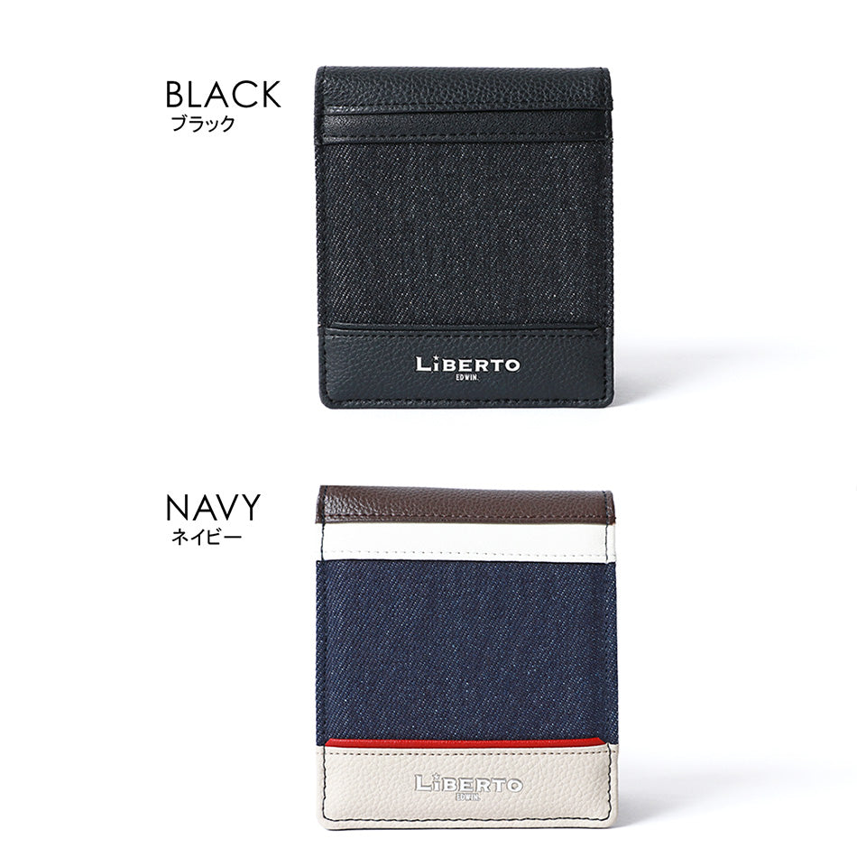 LiBERTO EDWIN リベルト エドウィン 財布 メンズ デニム 切替え 二つ折り財布 さいふ サイフ おしゃれ プレゼント(7738490110)