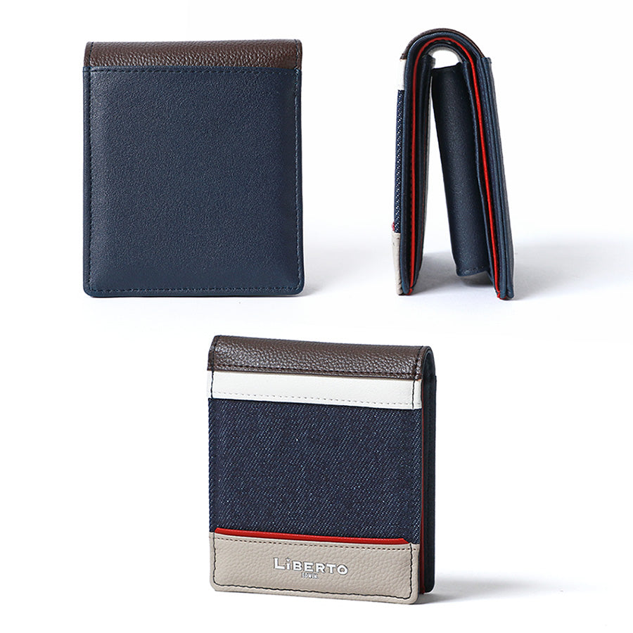 LiBERTO EDWIN リベルト エドウィン 財布 メンズ デニム 切替え 二つ折り財布 さいふ サイフ おしゃれ プレゼント(7738490110)