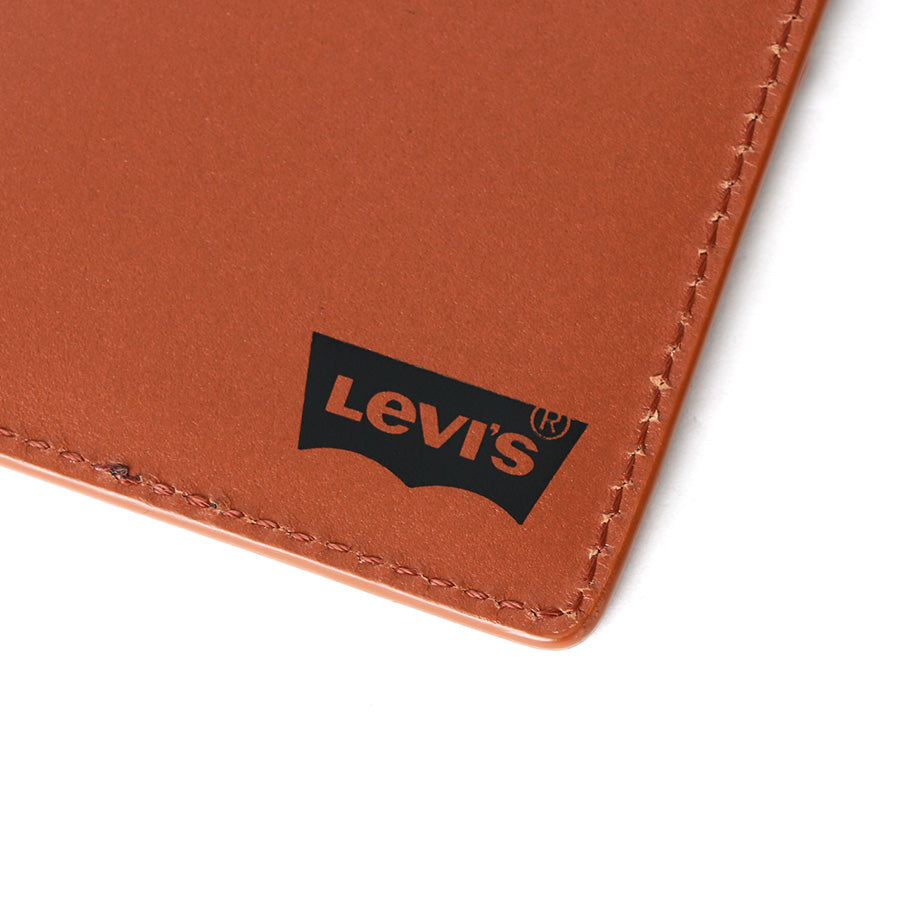 Levi's リーバイス 通勤 通学 シンプル 男女兼用 パスケース レザー 無地 定期入れ リール付き(7738990027)